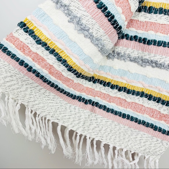 LONDON KAYE Tufted Woven Throw Blanket Boho Home - Picture 4 of 6